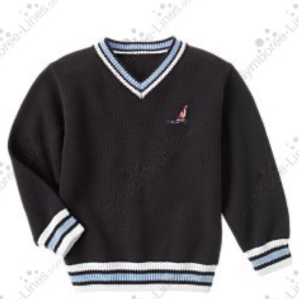 NWT Gymboree Sailing Club V-neck Navy Sweater Sailboat Size 5